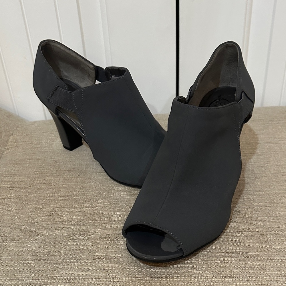 Grey Women's Peep-Toe Heels